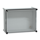 PLS box, polyester rear, transparent PC cover IP66 27x36x18cm