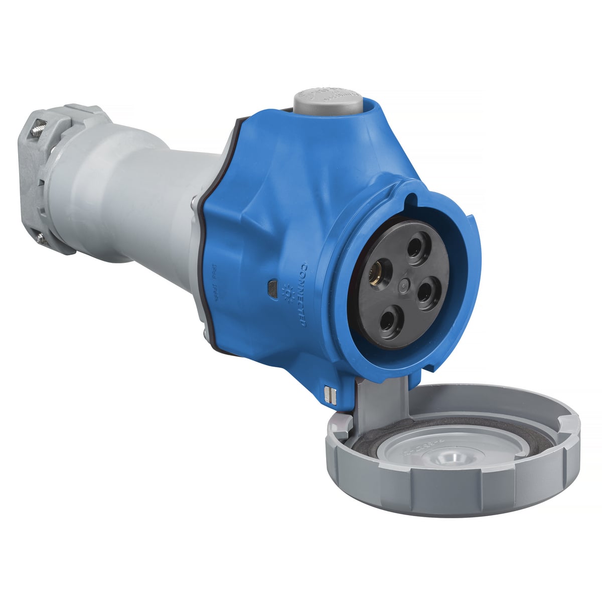 Heavy Duty IEC Pin and Sleeve, Connector, Switched, 60/63A 125/250V AC, 3-Pole 4-Wire Grounding, NEMA4X/IP69