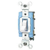 1203-LHW 3-Way Illuminated-OFF Self-Grounding Toggle Switch, 120 V AC, 15 A, 1/2 hp Power Rating