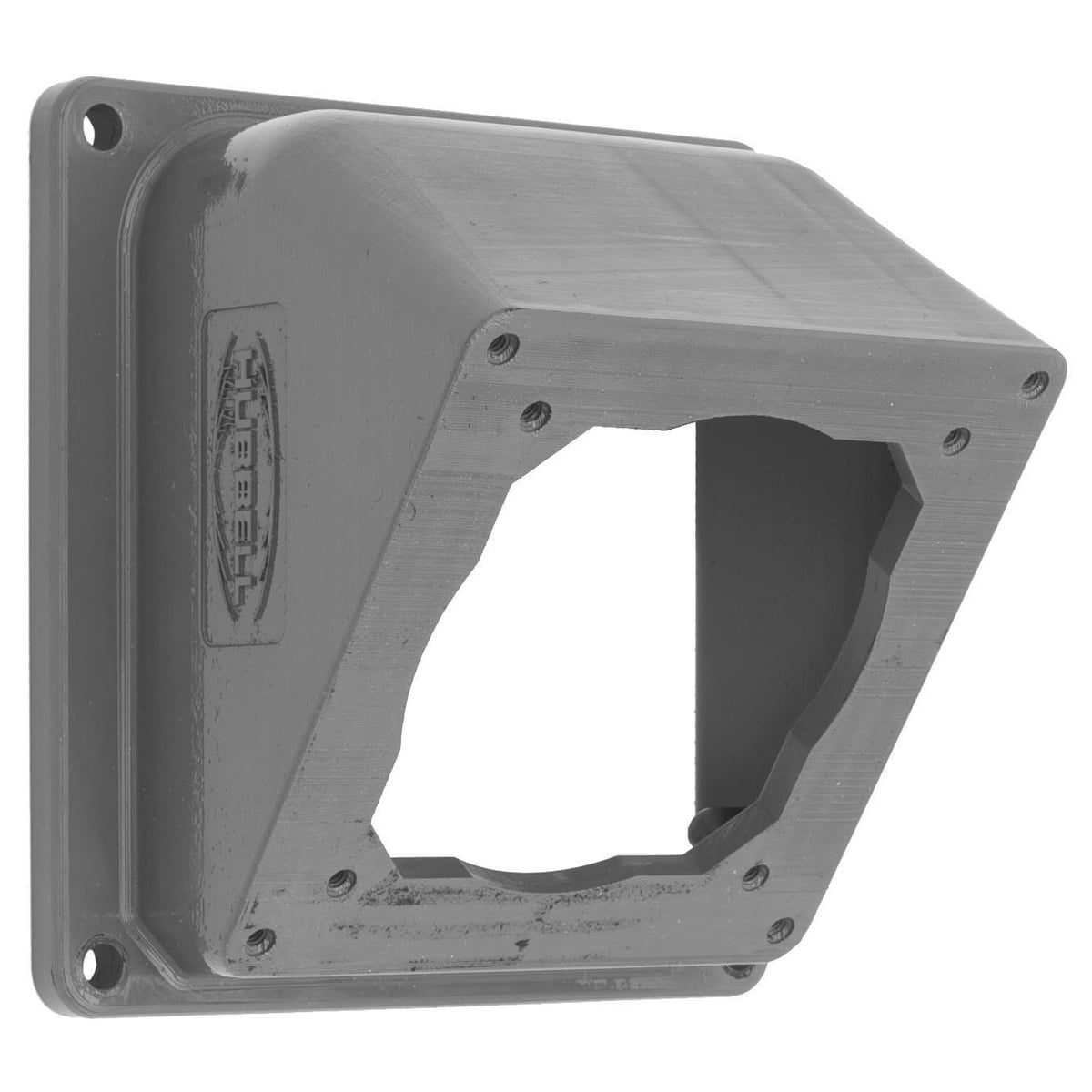 Hubbell Wiring Device Kellems, Heavy Duty Products, Insulgrip Pin and Sleeve Devices, Industrial Grade, Accessories, 15 Degree Angle Adapter For 60 and 100A Mounting Screws Included, Gray Cast Aluminum.