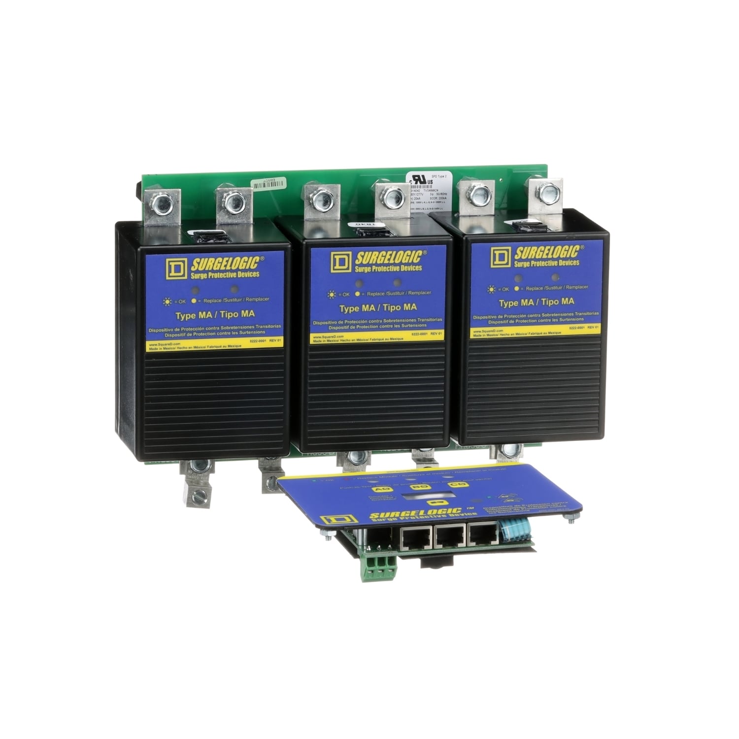 OEM assembler kit, Surgelogic, 240kA, 480Y/277VAC, 3 phase, 4 wire, SPD type 2