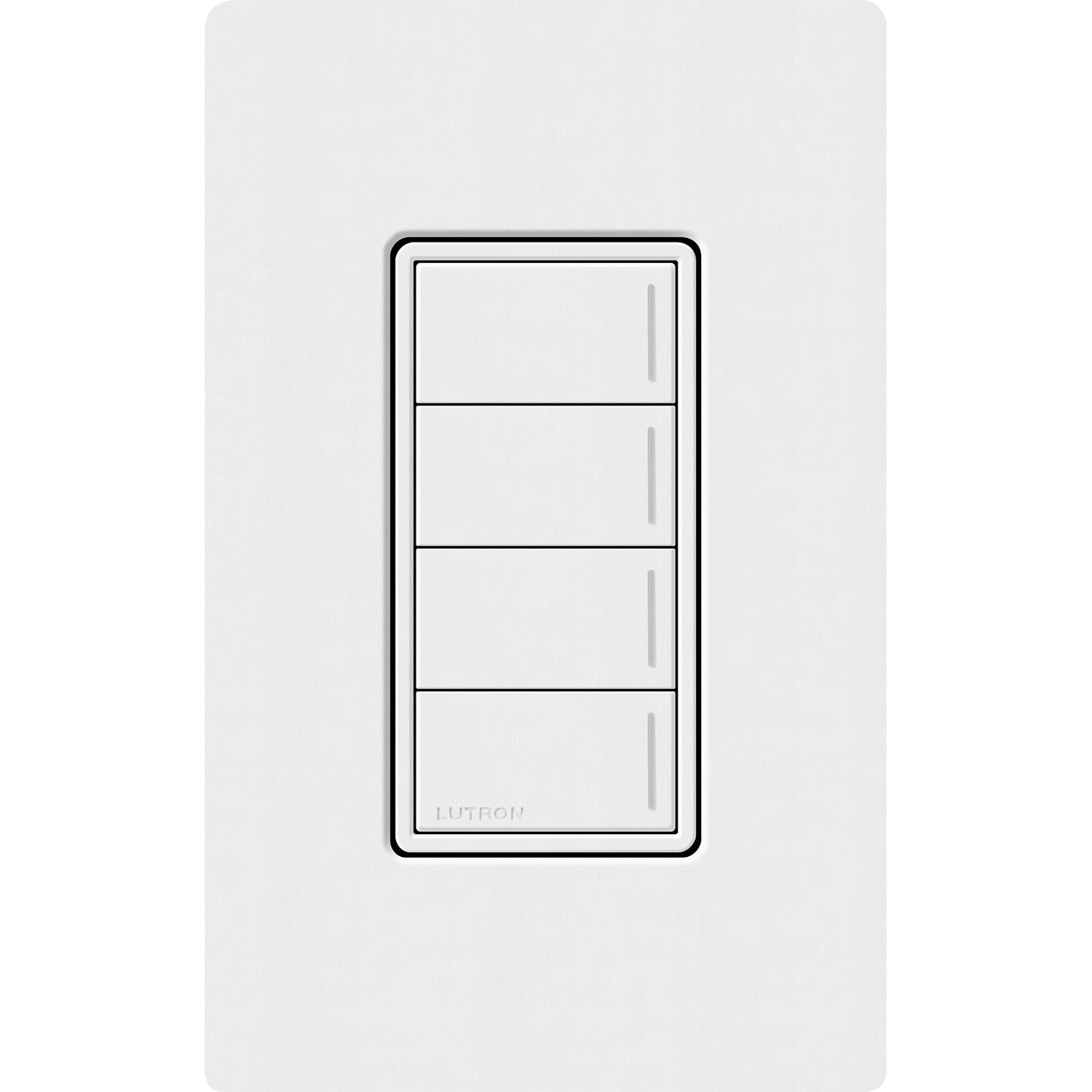 RadioRA 3 Sunnata RF 4-Button Keypad (default printing), 120-277 V, 50/60 Hz, 0.25 A, snow