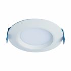 4" downlight, 600/900 selectable lumens 90 CRI selectable CCT D2W option 120V 60Hz LE & TE phase cut 5 percent dimming, matte white flange canless or retrofit installation compliant all states but CA