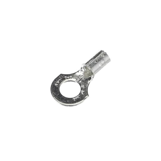 Non-Insulated Ring Terminal, Length .91 Inches, Width .50 Inches, Bolt Hole 1/4 Inch, Wire Range #12-#10 AWG, Copper, Tin Plated, 500 Pack