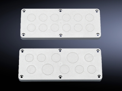 Plastic cable gland plates, with PG knockouts