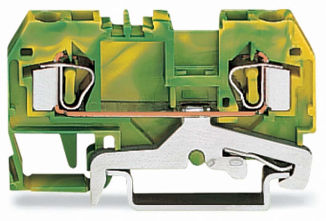 2-conductor ground terminal block; 4 mm; center marking; for DIN-rail 35 x 15 and 35 x 7.5; CAGE CLAMP; 4,00 mm; green-yellow