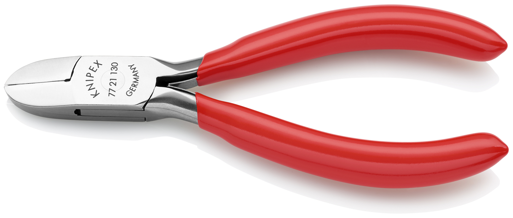 Electronics Diagonal Cutters, 5 1/4 in., Plastic coating, Polished, Flush Cut, Oval Head, Up to 3/64 in. Medium Wire