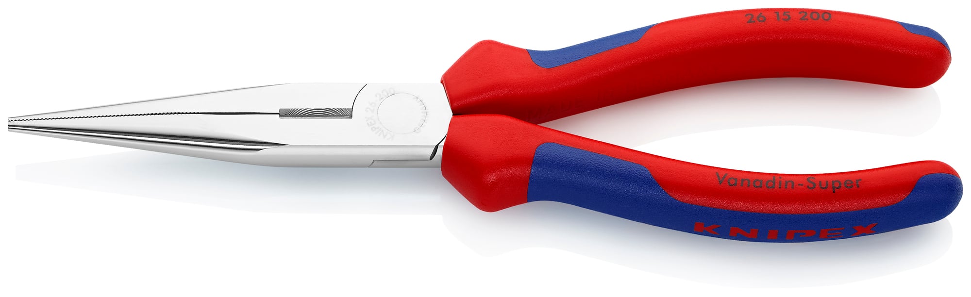 Long Nose Pliers with Cutter, 8 in., Multi-Component, Chrome Plated