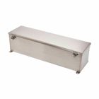 Eaton B-Line series wiring trough, 6" height, 48" length, 6" width, 4XSWT wiring trough, Welded external mounting feet, Hinged cover, NEMA 4X, 304 stainless steel, Seamless poured in-place, Hinged, #4 brushed finish, 14 gauge