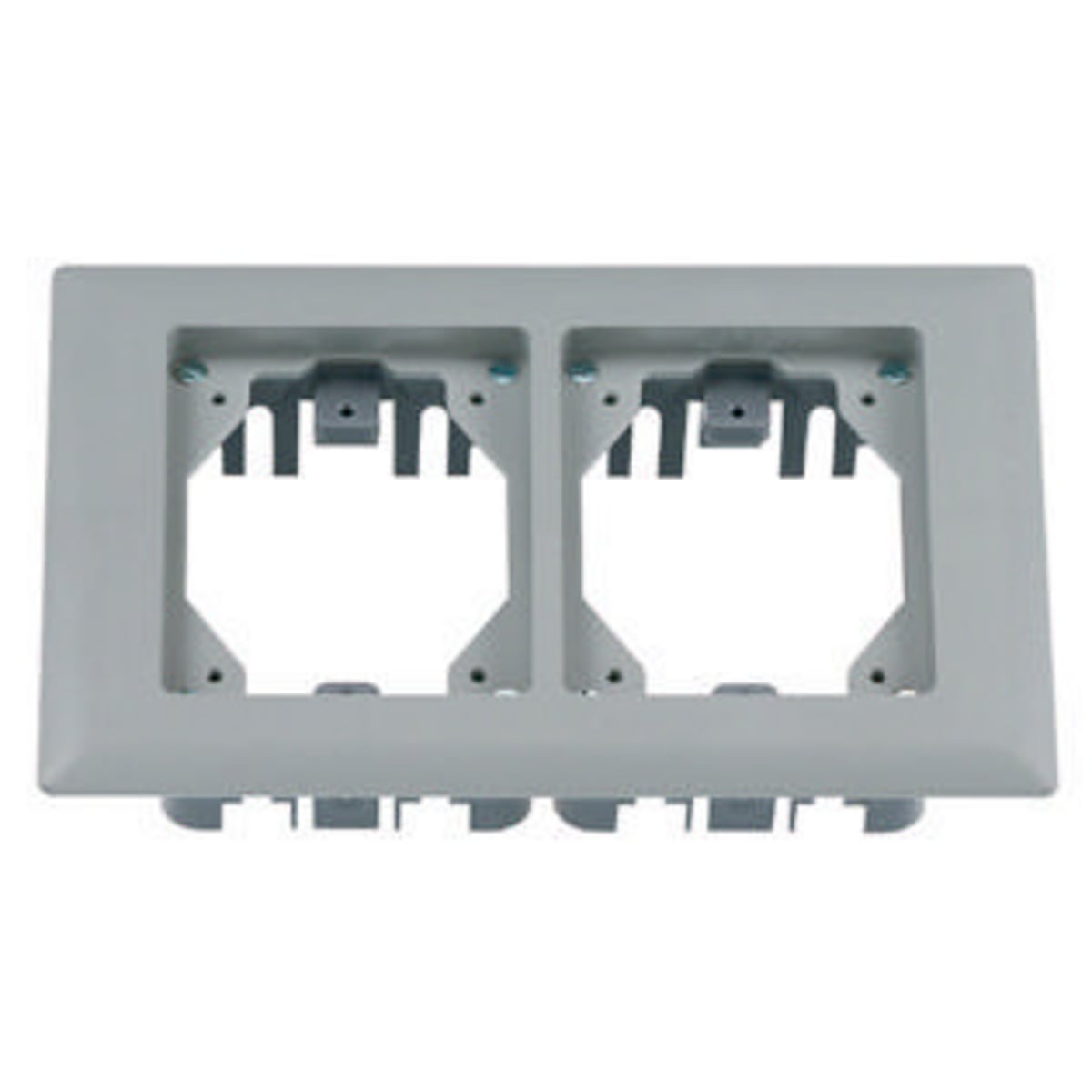 Concrete Floorboxes, Flush, Rectangular PVC Box Series, 2-Gang Non-Metallic Carpet Flange, Gray