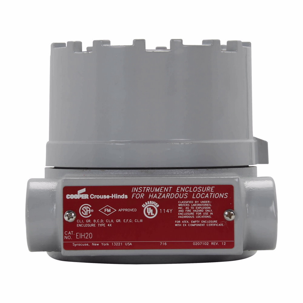 Eaton Crouse-Hinds series EIH instrument enclosure, 2" cover opening, Standard cover, Copper-free aluminum, 3/4" trade size