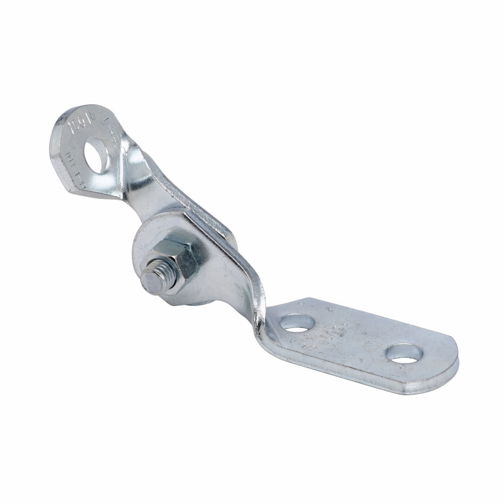 Eaton B-Line series adjustable fitting, 4.6875" H x 4.6875" L x 1.6250" W, Steel material, Electro-plated, Two hole adjustable hinge