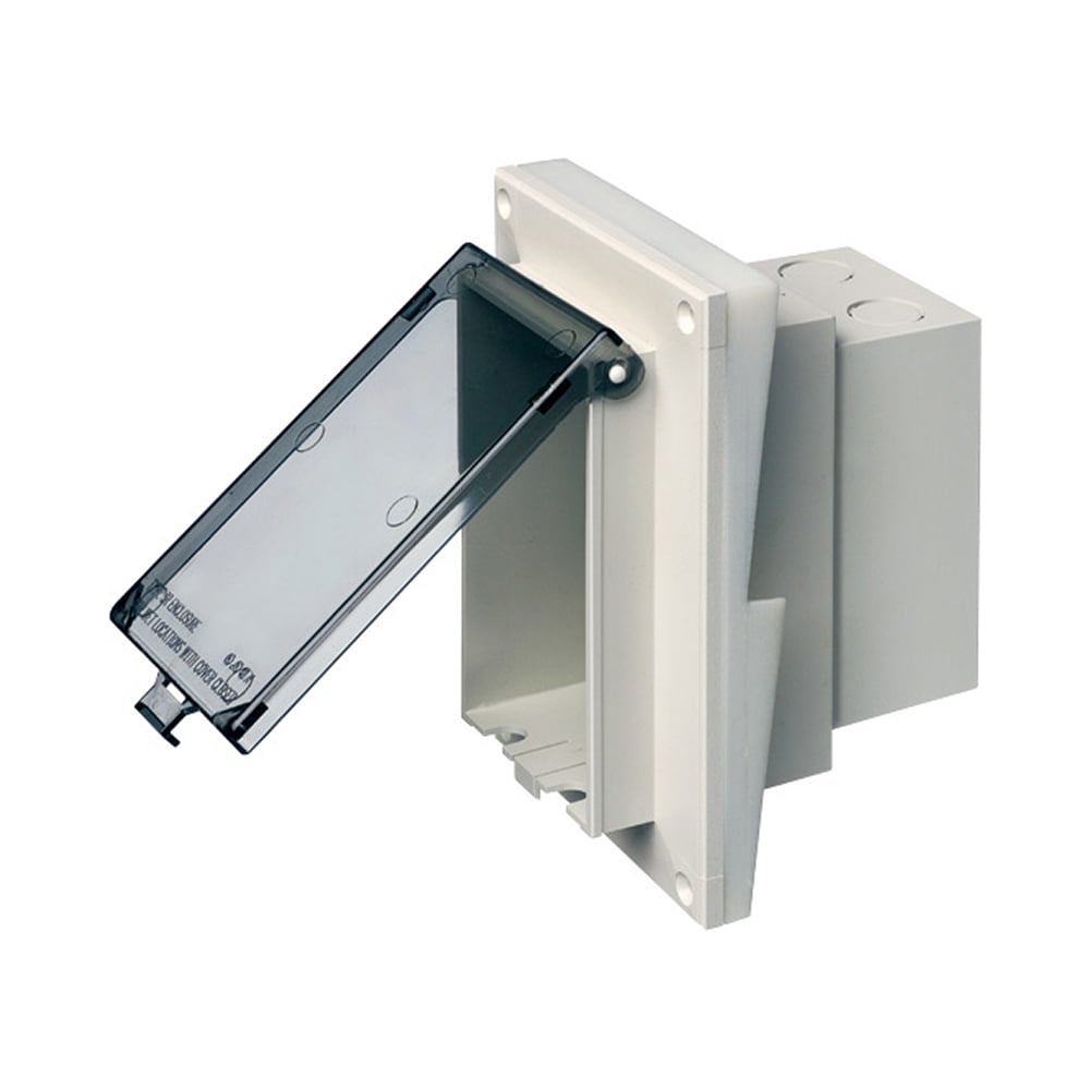 Low profile Inbox for retrofit siding construction. Vertical with clear cover. Siding Lap size 5/8".