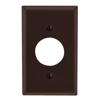 1-Gang Single 1.406 Inch Hole Device Receptacle Wallplate, Standard Size, Thermoset, Device Mount, Brown