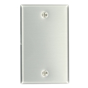 1-Gang No Device Blank Wallplate, Standard Size, Box Mount, Aluminum