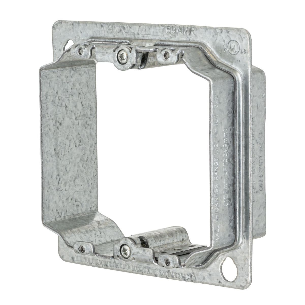 Wall Boxes, 4 in. Square Adjustable Mud Ring, Two Device