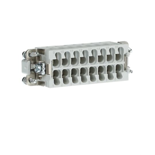 Female screw terminal insert. For use with A series, 16 contacts