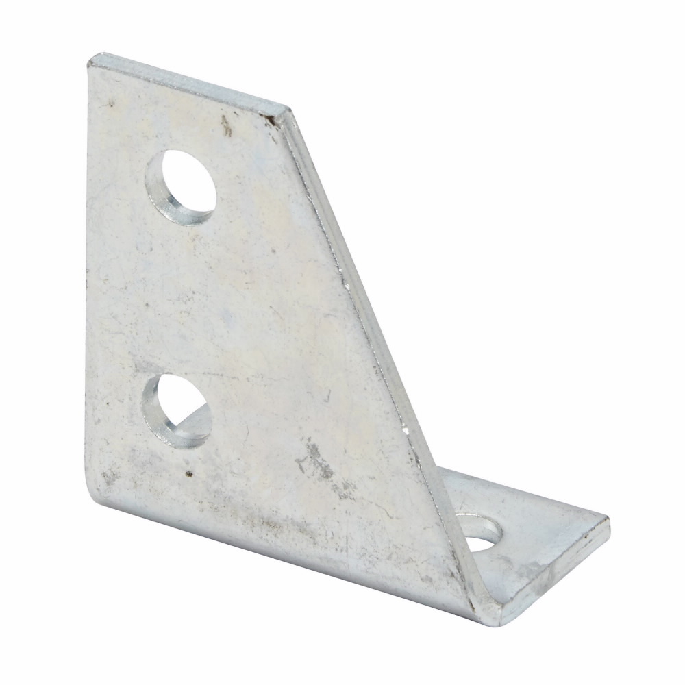 Eaton B-Line series corner plate, 3.5" H x 3.93" L x 1.87" W, Steel, Electro-plated, 1/4" Gauge