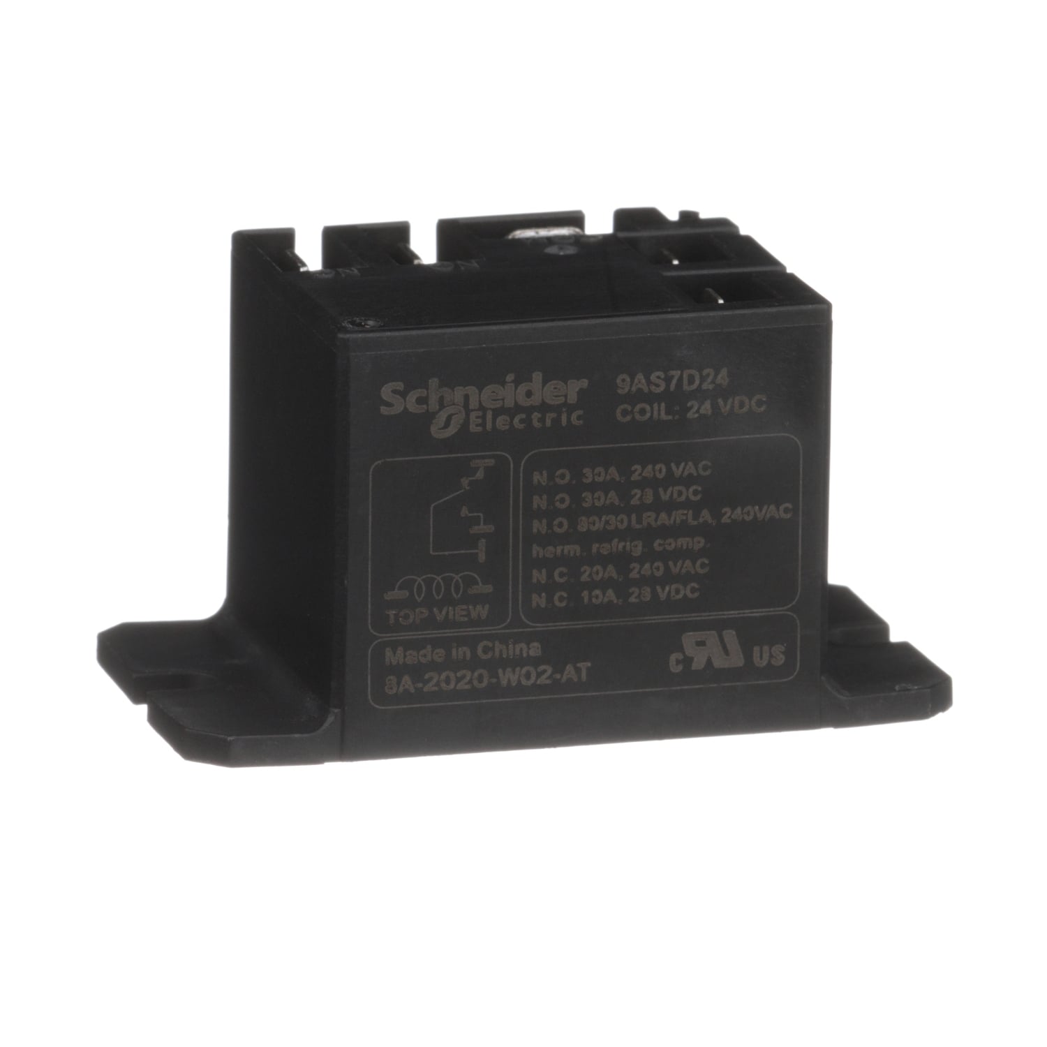 Power Relays, Harmony 9A, SPDT, 30A, flanged panel mount, sealed cover, 24V DC