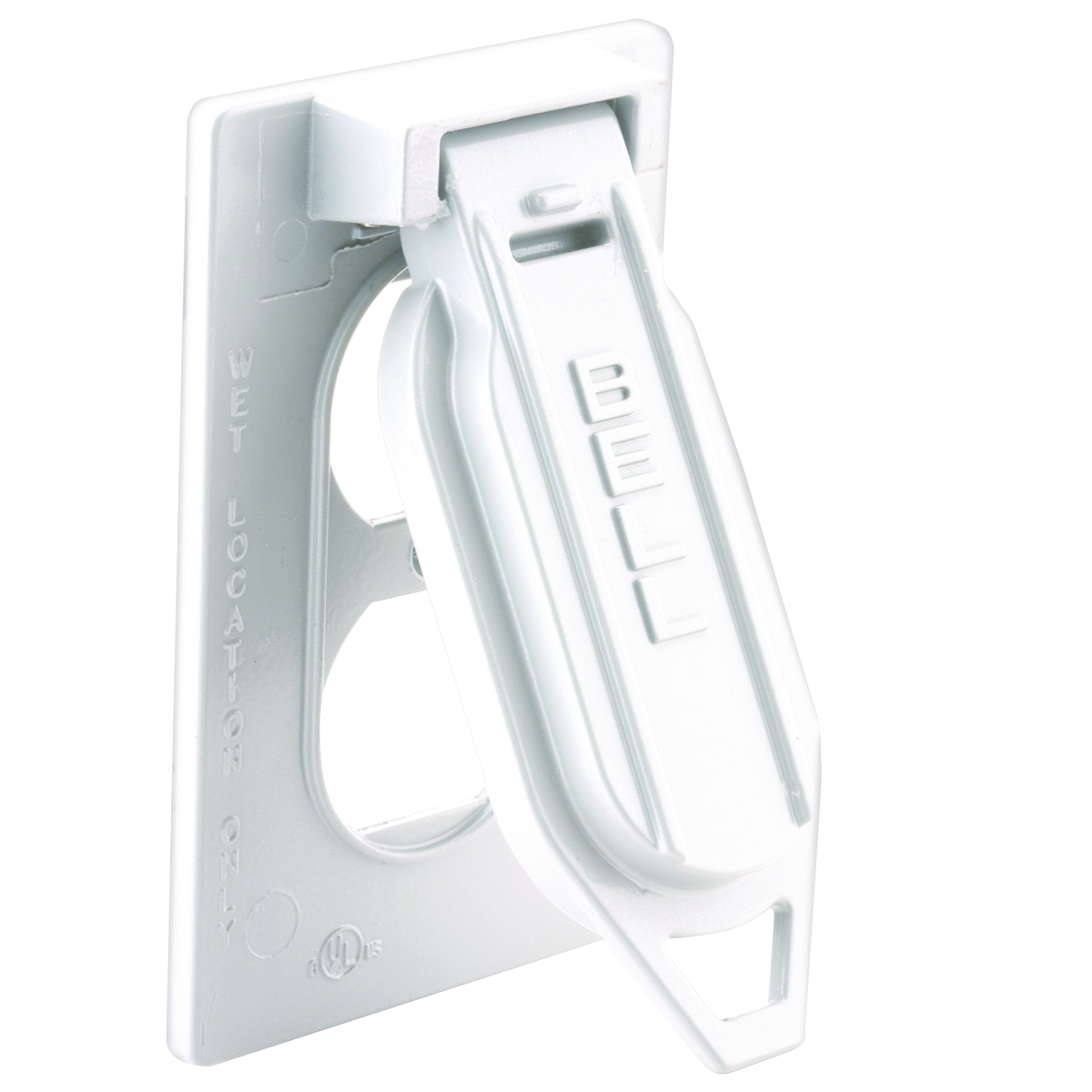 One Gang White Duplex Device Mount Flip Covers