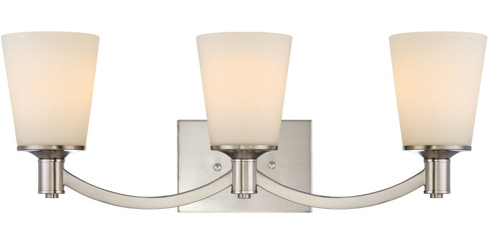 LAGUNA - 3 LIGHT VANITY WITH WHITE GLASS. BN
