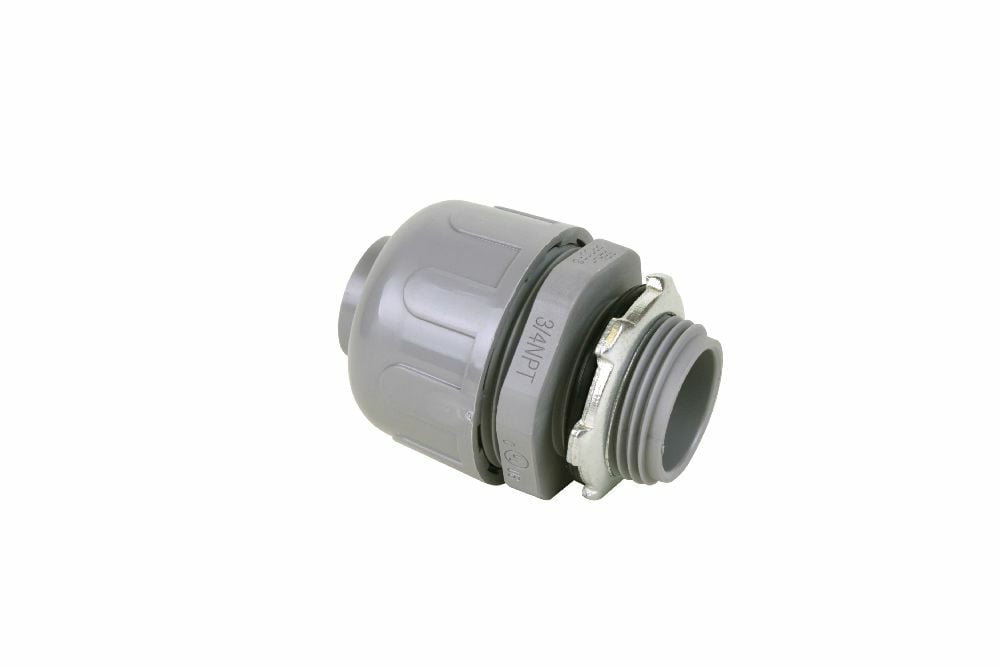 LTS15 3/4" NM STRAIGHT FITTING LIQUIDTIGHT GREY KWIKFLEX