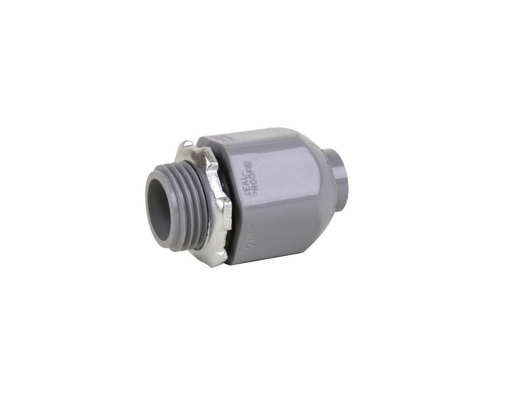1/2" NM STRAIGHT FITTING LIQUIDTIGHT GREY SCREW-ON KWIKFLEX