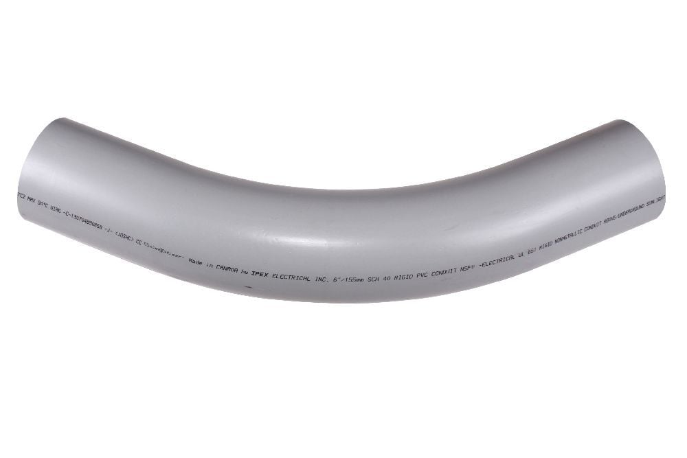 40STD6045 6"x45D PVC STD ELBOW SPxSP SCH40 KRALOY
