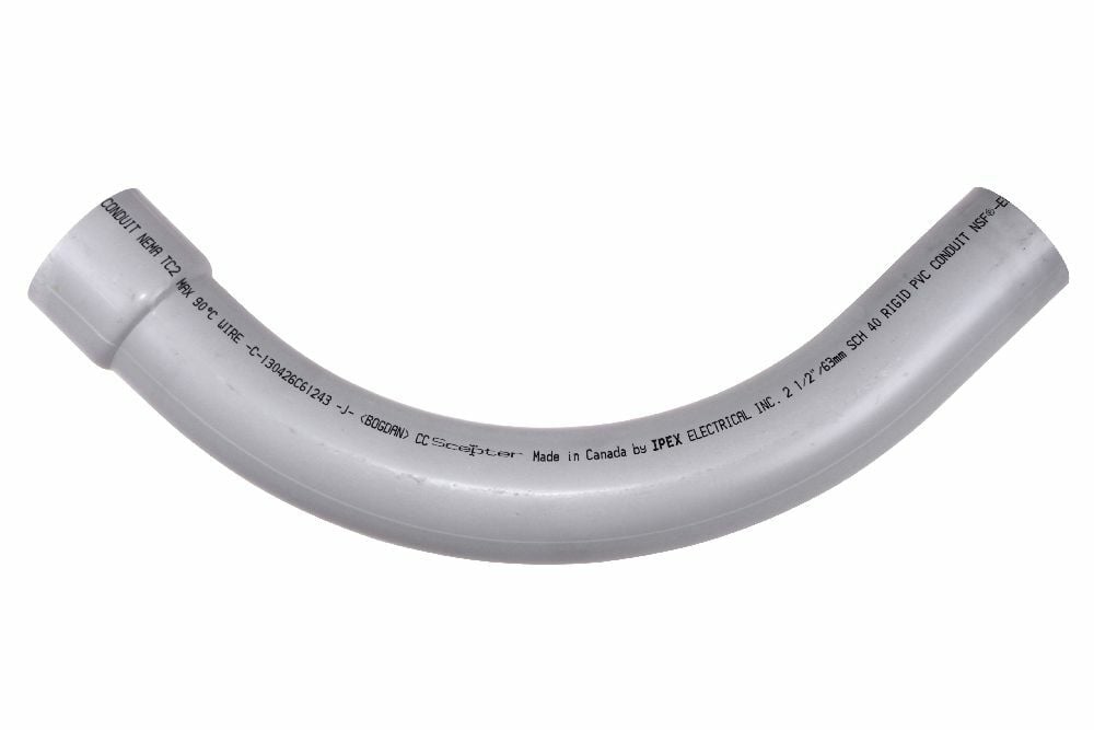B40STD2590 2 1/2"x90D PVC STD ELBOW SPxBE SCH40 UL KRALOY
