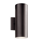 This LED outdoor wall downlight features smooth lines, a modern look and a Textured Architectural Bronze finish.