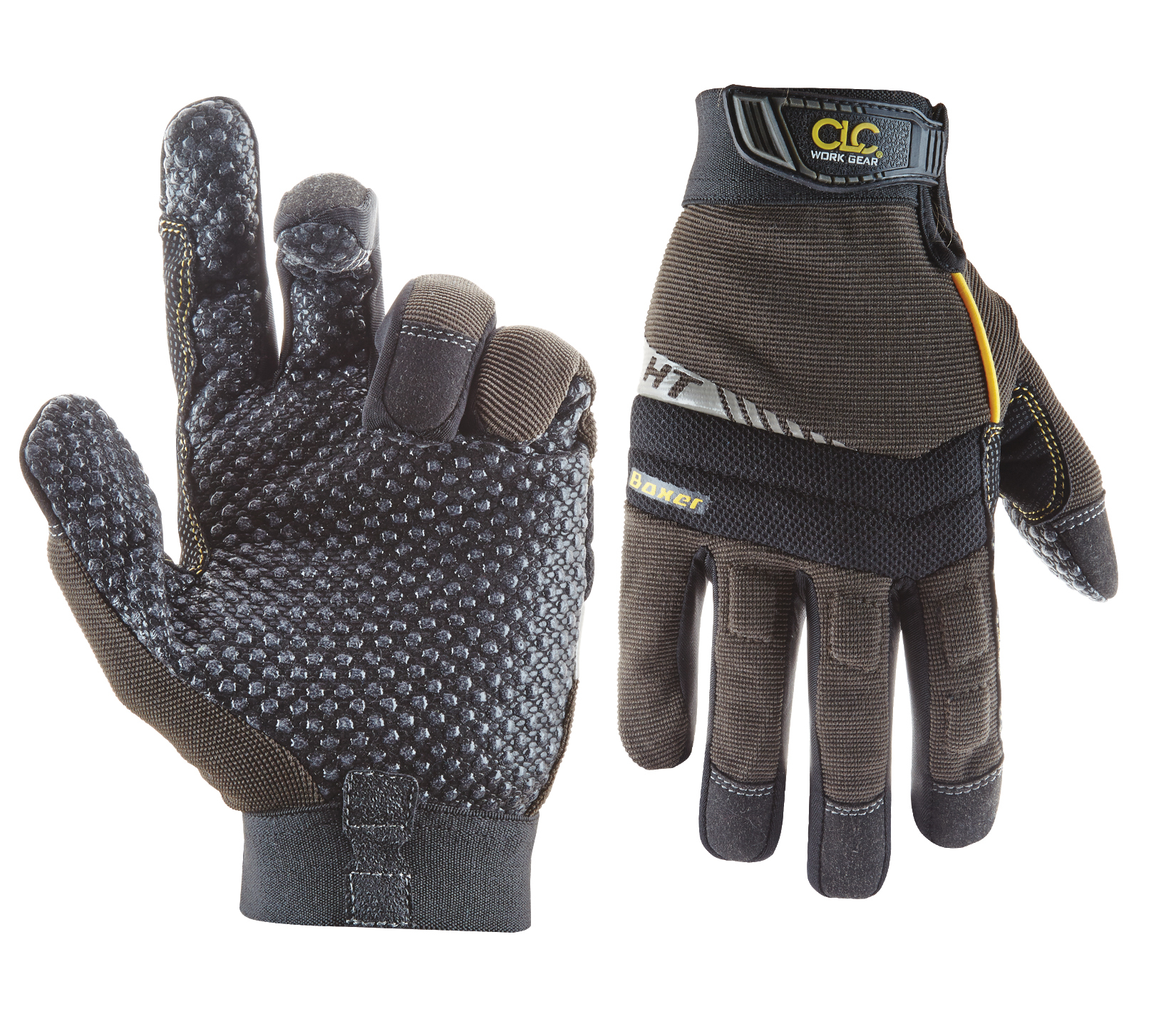 CLC, Boxer, Flexgrip High Dexterity Gloves, Medium Size, Resists Abrasion, Hook and Loop Closure cuff, Synthetic Leather palm material, Neoprene-Spandex back material