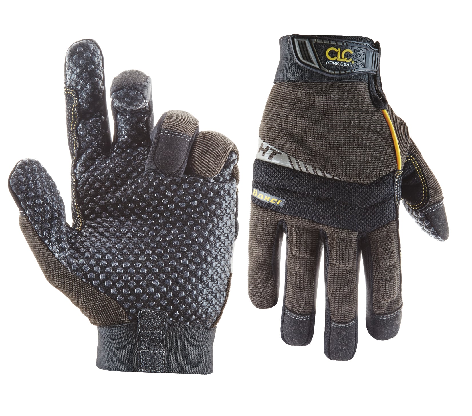 CLC, Boxer, Flexgrip High Dexterity Gloves, Extra Large Size, Resists Abrasion, Hook and Loop Closure cuff, Synthetic Leather palm material, Neoprene-Spandex back material