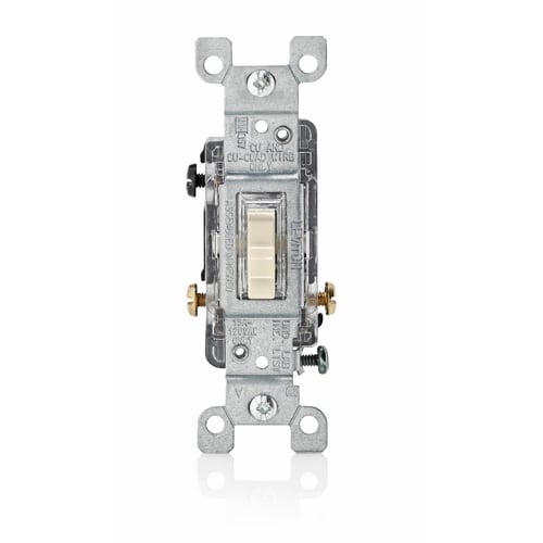 1463-GLI 3-Way Grounding Illuminated-Off AC Quiet Toggle Switch, 120 V, 15 A, 1/2 hp Power Rating