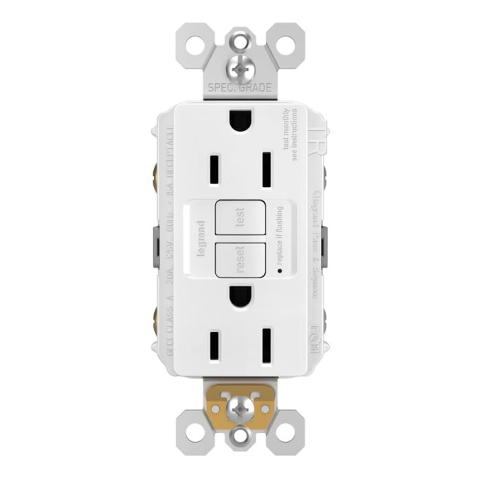 15A 125V Self-Test GFCI Tamper-Resistant White