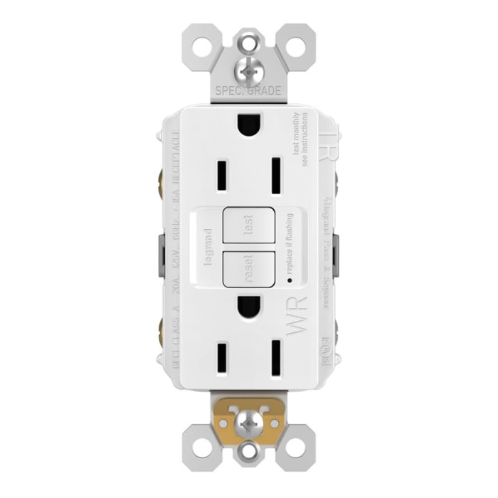 15A 125V Self-Test Tamper-Resistant Weather-Resistant White