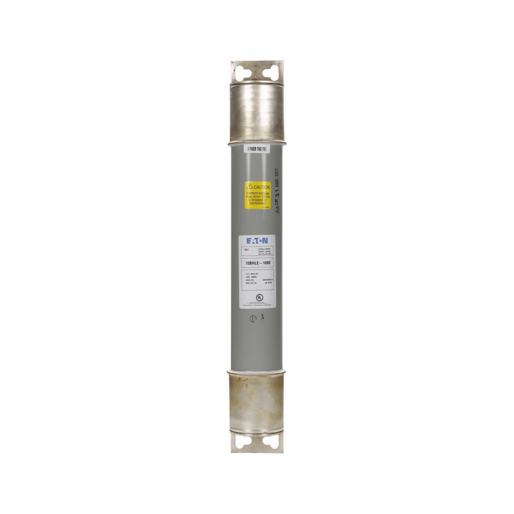 Eaton Bussmann series 15BHLE  fuse, Indoor/outdoor, single barrel, 14.4 kV, 100A, 63 kAIC, E-rated, BHLE, Class E, Bolt-in, Single barrel