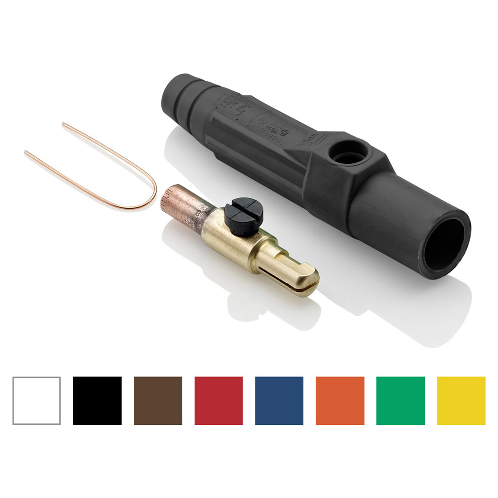 15 Series Single Pole Cam Type Male Detachable Plug Taper Nose, Crimp Connection, Sleeve With Thermoplastic Screw, 600 Volts, Rated Up To 140 Amperes Continuous Cable Range -  #8 To #4 Awg. - White
