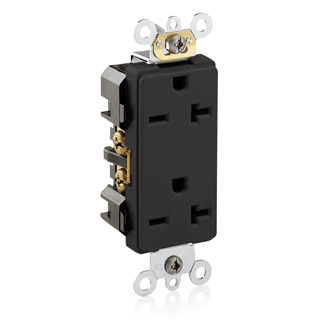 TO BE CHANGED - receptacle, duplex, decora plus, 2-pole, 3-wire nema 6 nylon, back and side wired. industrial spec grade, 10 qualify vertical slots with .075 thick x 2.25 long