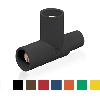 16 Series Taper Nose Cam-Type, Multi-Way Connector, Female-Male-Male, Paralleling Tee, 400 Amp.  Black