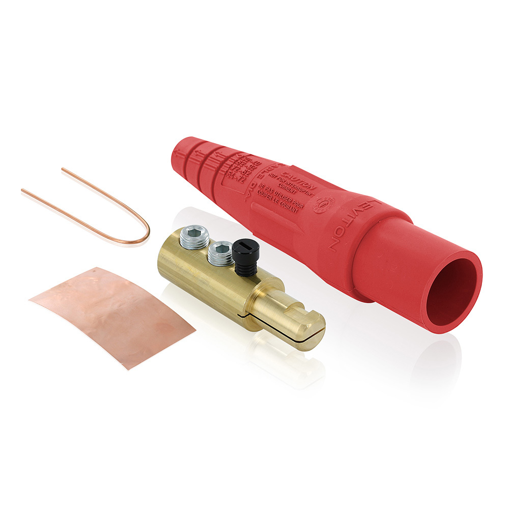 16 Series Single Pole Cam Type Male Detachable Plug Taper Nose, Thermo-plastic Screw, Double Set Screw, 600 Volts, Rated Up To 400 Amperes Continuous - Red