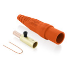 16 Series Single Pole Cam Type Male Detachable Plug, Thermo-Plastic Screw, Taper Nose, Crimp Connection, 600 Volts, Rated Up To 400 Amperes Continuous. Cable Range - 3/0 To 4/0-Orange