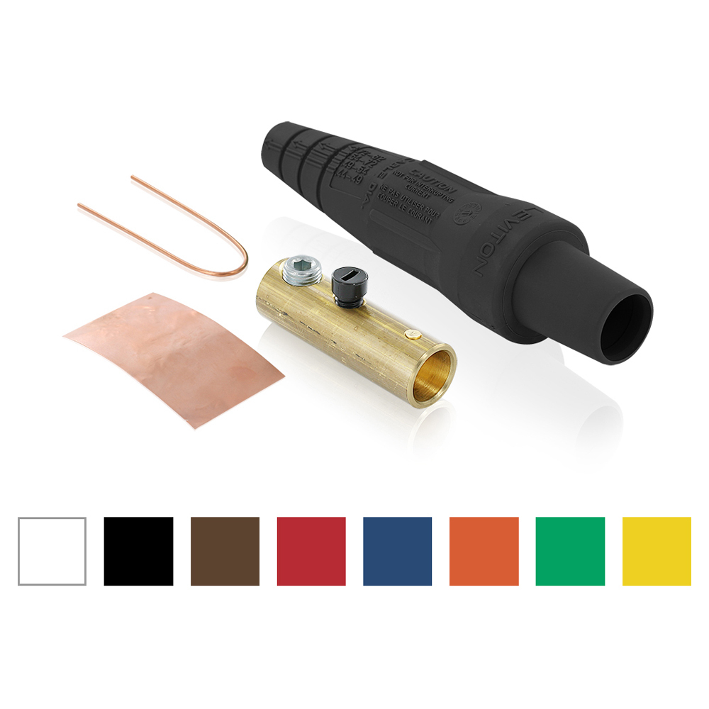 16 Series Single Pole Cam Type Female Detachable Plug, Thermo-Plastic Screw, Taper Nose, Single Set Screw, 600 Volts, Rated Up To 300 Amperes Continuous Cable Range - # 2 To 2/0-Green