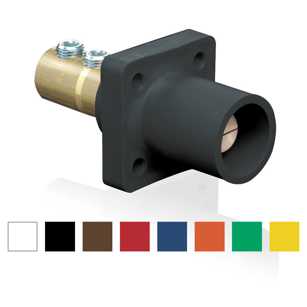 16 Series Single Pole Cam Type Male Panel Receptacle Taper Nose, Double Set Screw, 600 Volts, Rated Up To 400 Amperes Continuous Cable Range - 1/0 To 4/0-Blue
