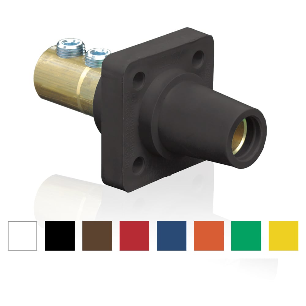 16 Series Single Pole Cam Type Female Panel Receptacle Taper Nose, Double Set Screw, 600 Volts, Rated Up To 400 Amperes Continuous Cable Range - 1/0 - 4/0-Yellow