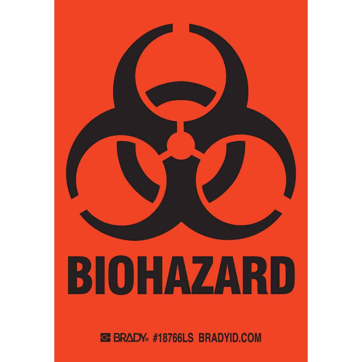 B-485 5X3.5 20/PK BLK/ORG BIOHAZARD