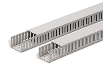 Wiring Duct with Vertical Slots 4/6, Width 60mm, Height 40mm, Length 2m, Plastic, Halogen Free, Grey