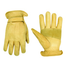 CLC, Work Gloves, Large Size, Top Grain Cowhide material, Driver glove type, Hook and Loop Closure cuff