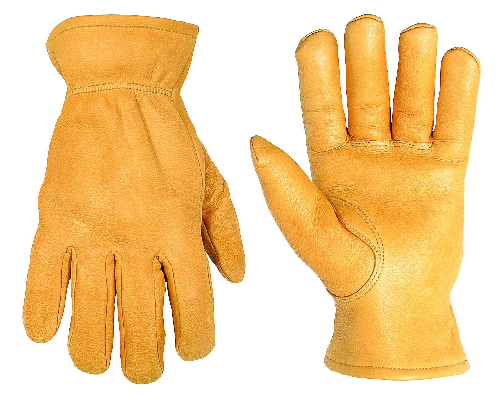 CLC, Work Gloves, Large Size, Top Grain Cowhide material, Driver glove type, Shirred Wrist with Leather Binding cuff