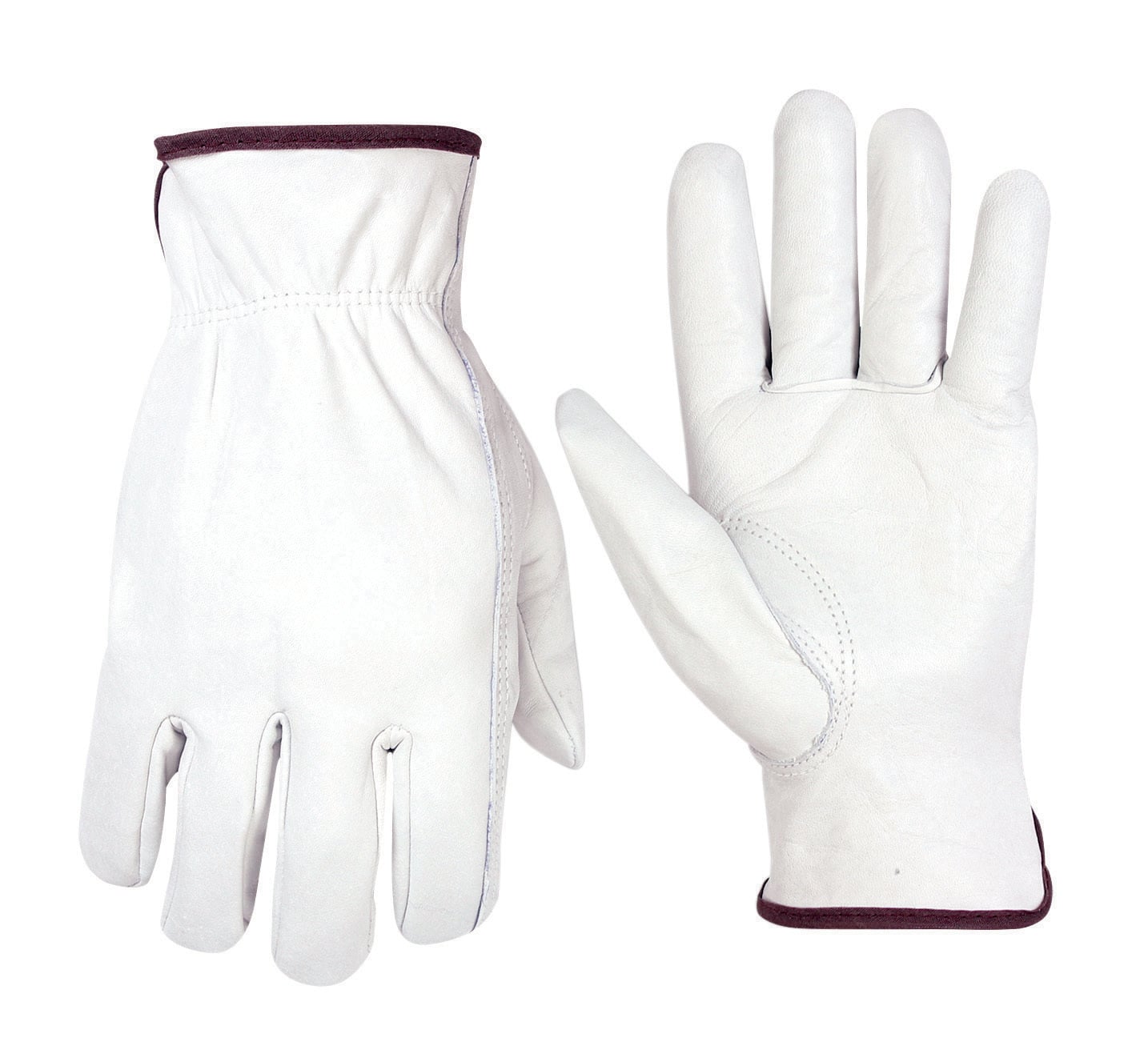 CLC, Work Gloves, Large Size, Top Grain Cowhide material, Driver glove type, Shirred Wrist with Cotton Binding cuff