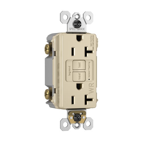 Spec-Grade Weather-Resistant 20A Self-Test Duplex GFCI, Light Almond